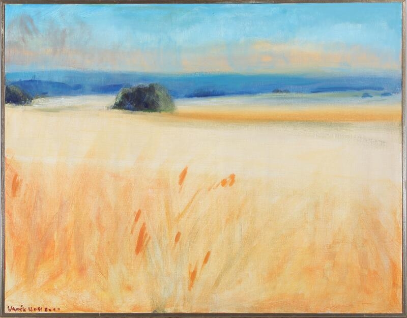 Artwork by Ulrik Hoff, Sommermorgen med regn - Asserbo, Made of Oil on canvas