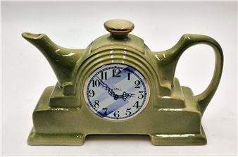 SUNSHINE CERAMICS 21cm MANTLE CLOCK TEAPOT - Sunshine Ceramics