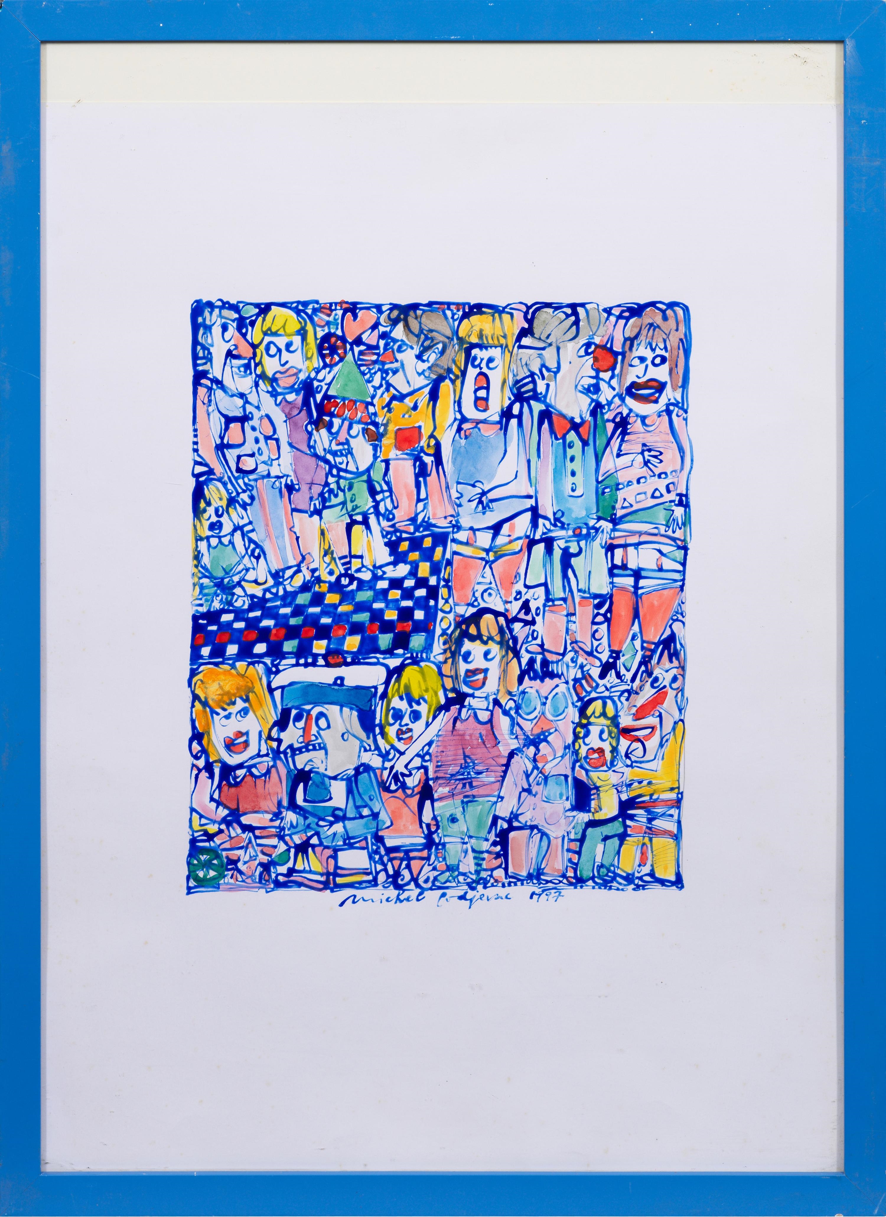 Artwork by Michel Godjevac, 5 cm x 30 cm. Blatt ca. 64, Made of mixed media on paper