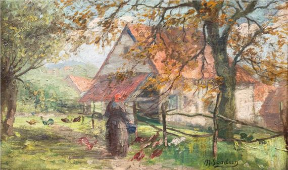 view of a farm by Maurice Soudan