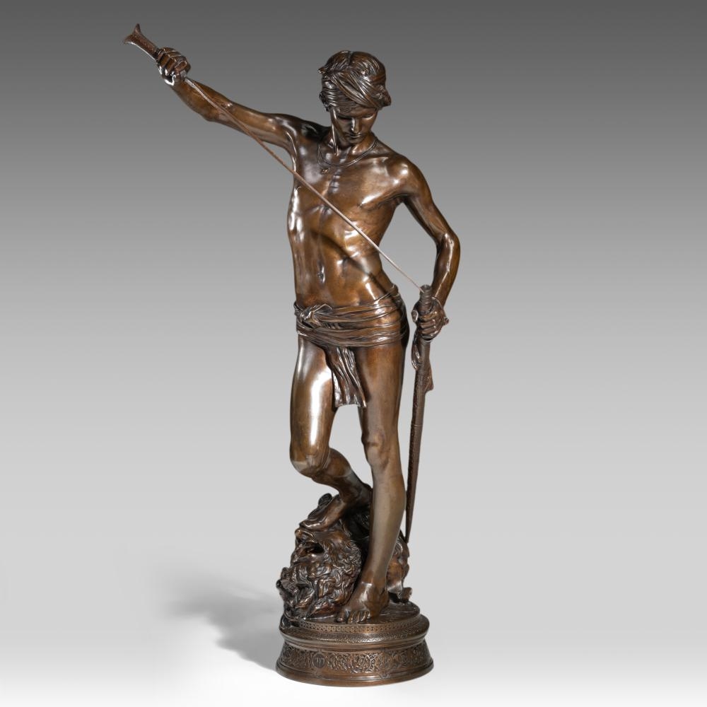 Marius-Jean-Antonin Mercié | David Vainqueur de Goliath | MutualArt