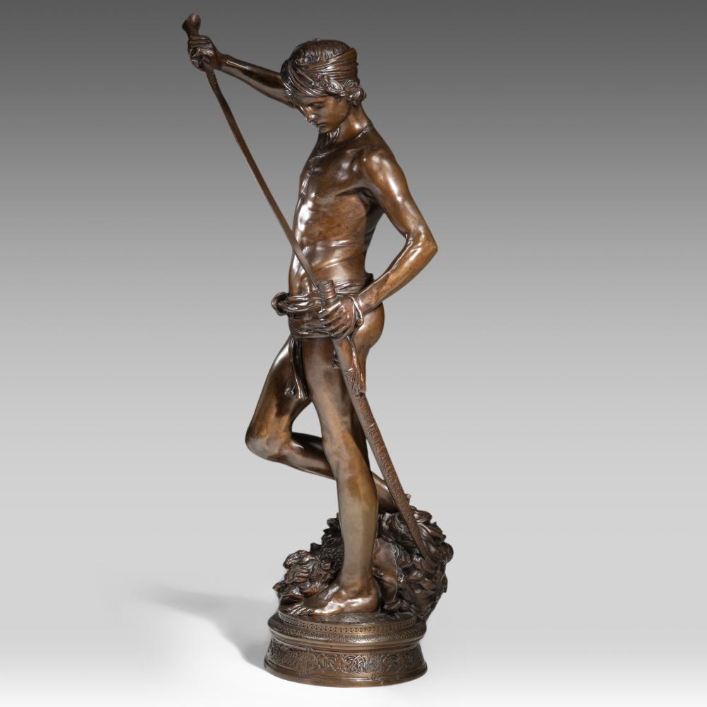 Marius-Jean-Antonin Mercié | David Vainqueur de Goliath | MutualArt