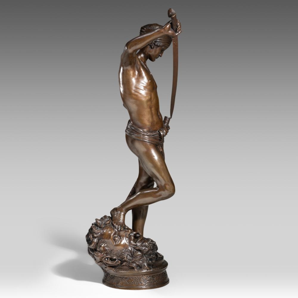 Marius-Jean-Antonin Mercié | David Vainqueur de Goliath | MutualArt