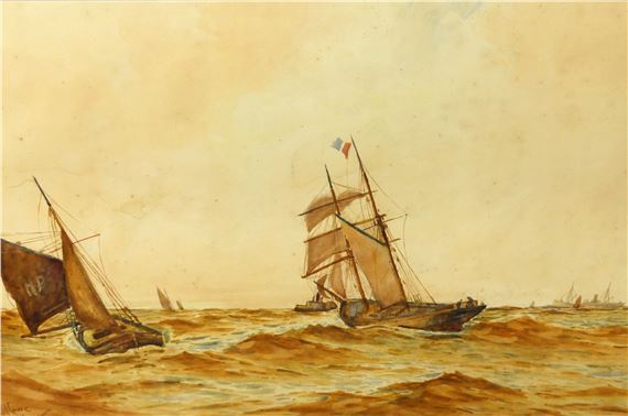 Pair; Nautical scenes by Robert Allensmore Lowe