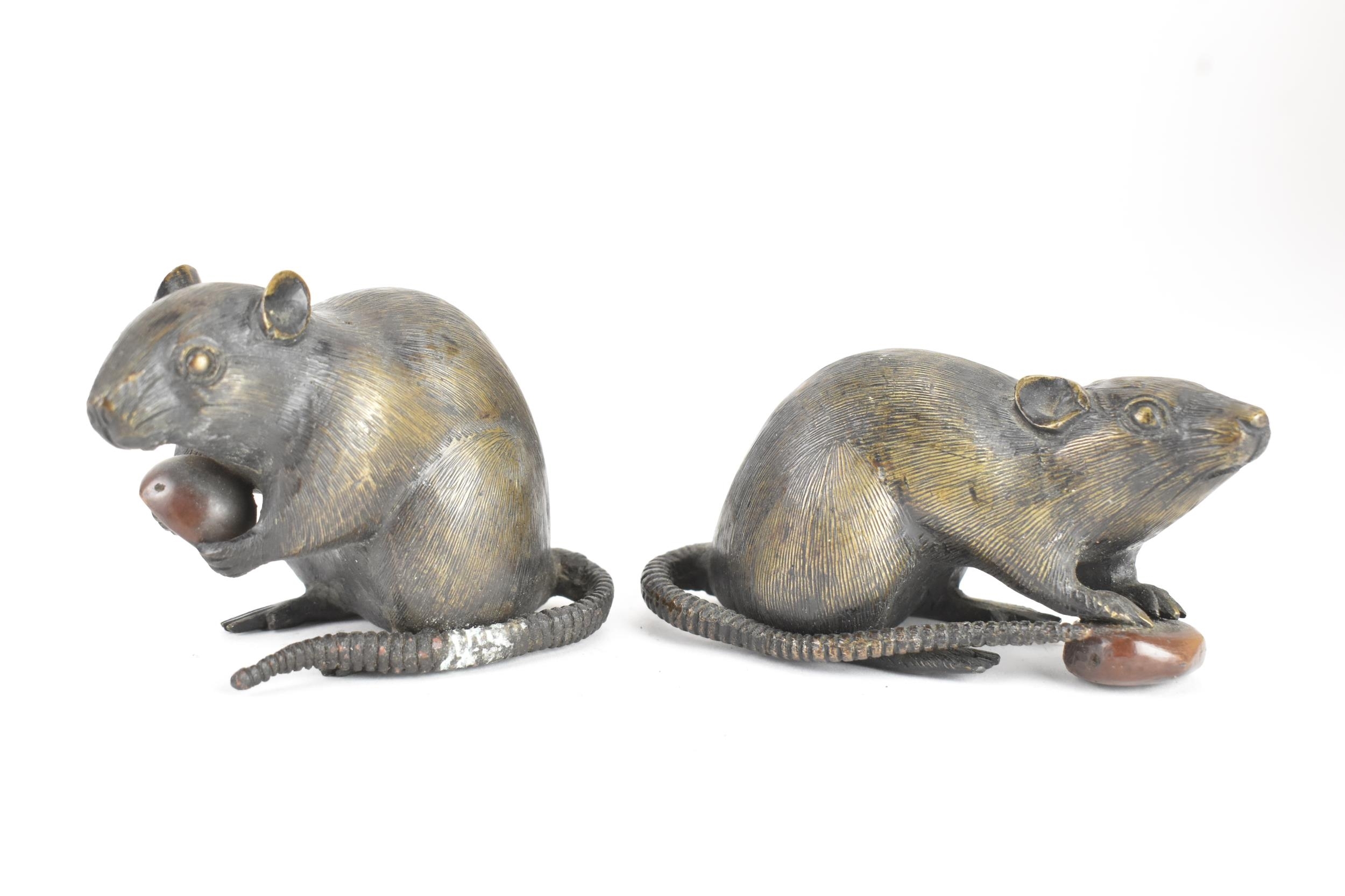 Okimono | Two Japanese Meiji period bronze Okimono of Rats | MutualArt