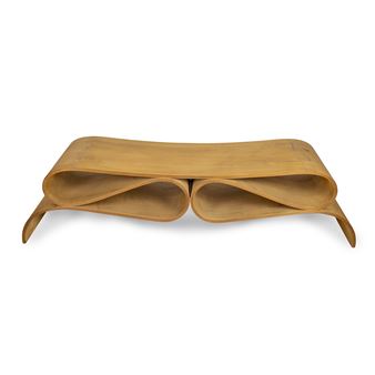 Nastro di Gala, panca in multistrato, cm. 35x165x40 (lievi segni di usura; etichetta sul piede - Agenore Fabbri