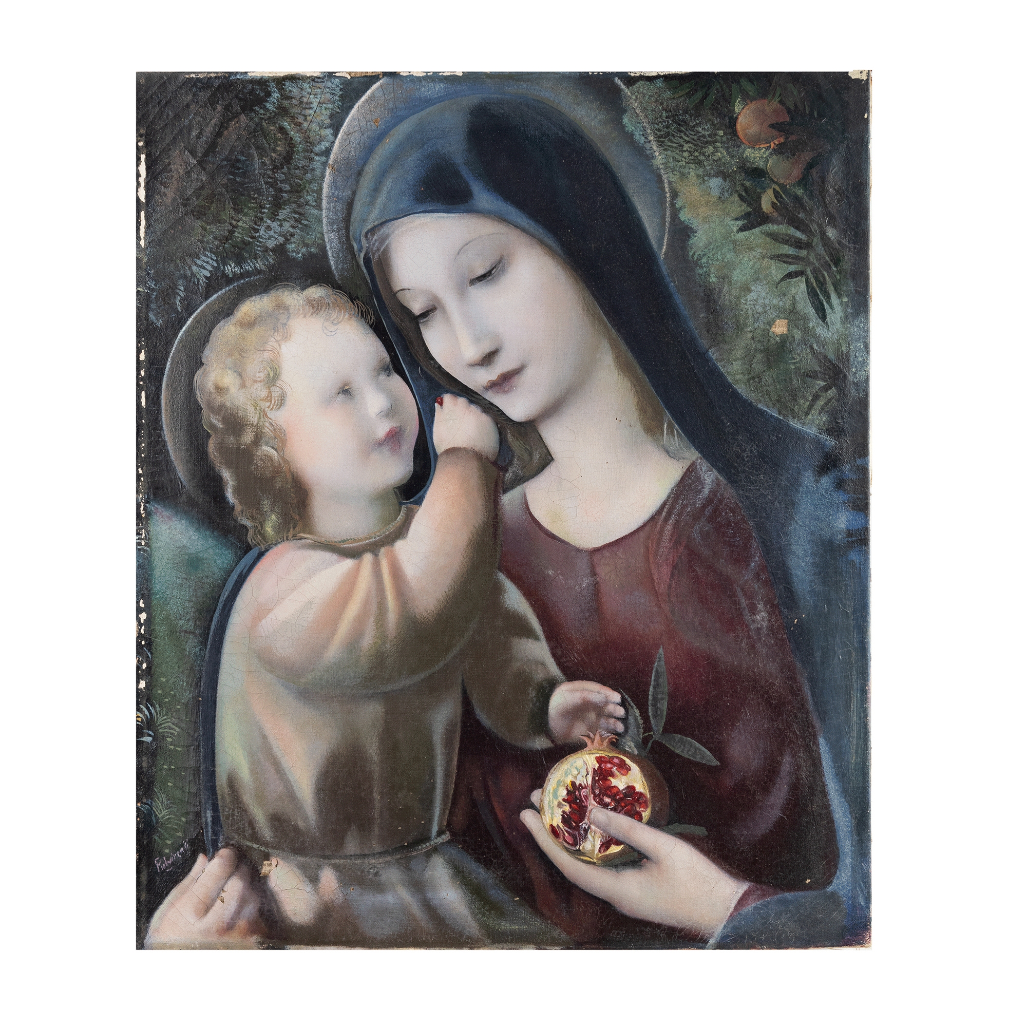 Artwork by Rosario Pulvirenti, Madonna del melograno, Made of olio su tela