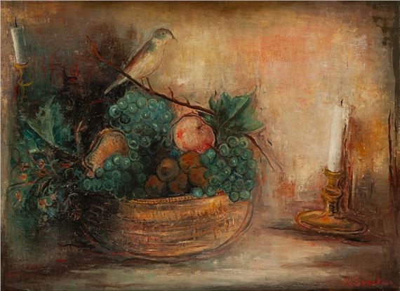 Still life with fruit and a bird by Marc Sterling, circa 1930