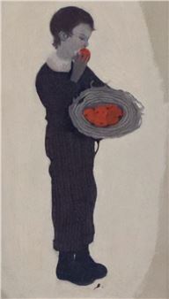 Boy Eating Apple - Ethel Franklin Betts Bains