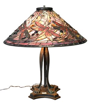 Tiffany Style Dragonfly Leaded Lamp - H. Rubin