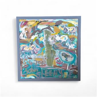 b. 1949) Abstract Animals Oil on Board Signed and dated 2020 l.l. 74cm x 75cm - John Sheehy