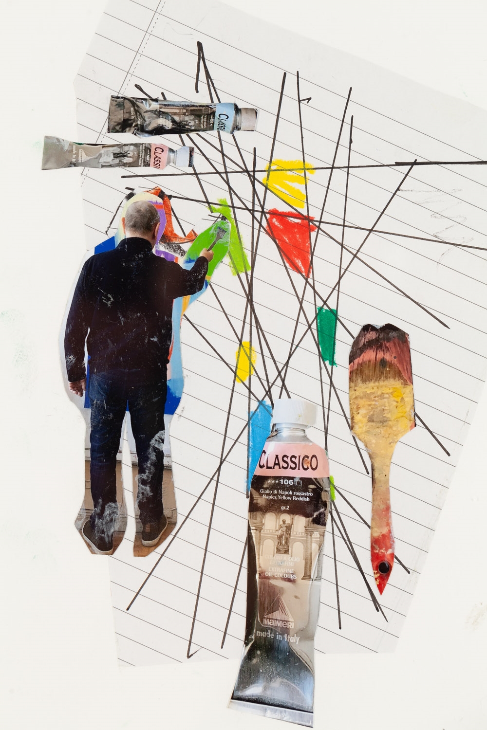 Artwork by Tomasz Ciecierski, Untitled, Made of pastel, pencil, collage/paper