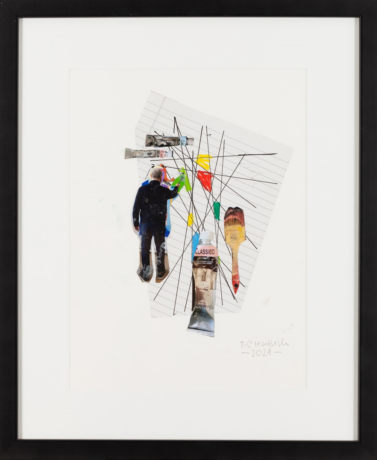 Artwork by Tomasz Ciecierski, Untitled, Made of pastel, pencil, collage/paper