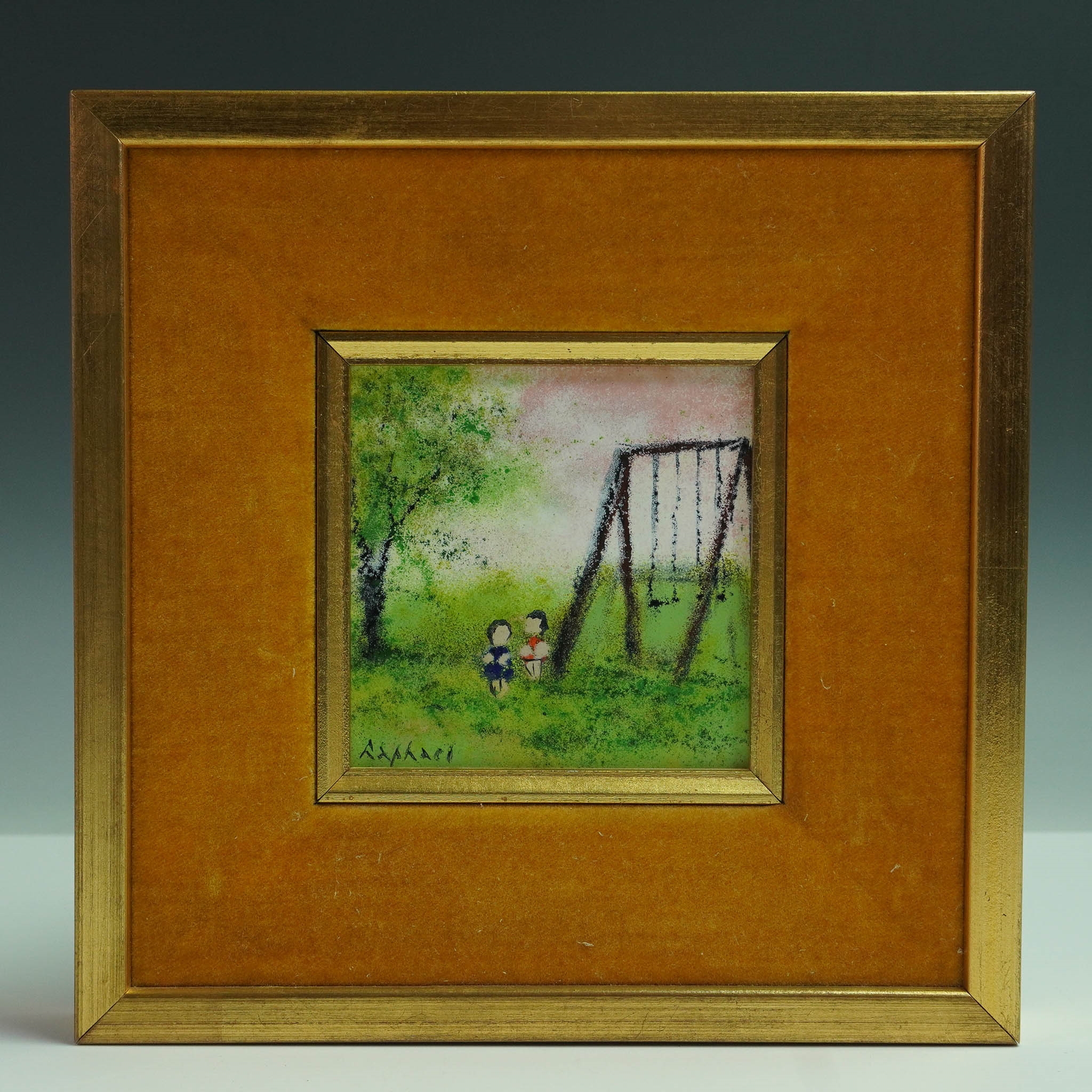 Raphael Esterida | Raphael Esterida Enamel on Copper Painting, Signed ...