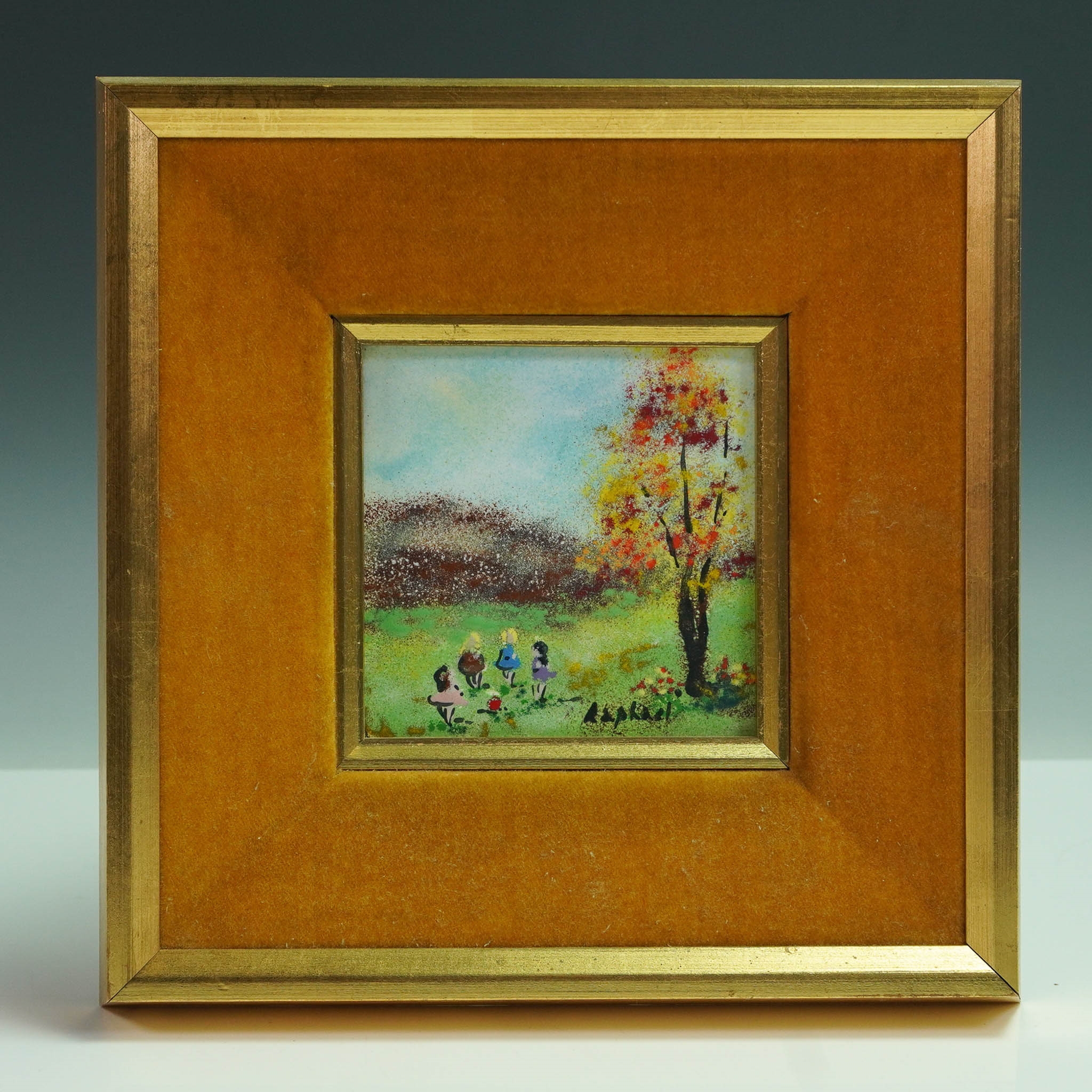 Raphael Esterida | Raphael Esterida Enamel on Copper Painting, Signed ...