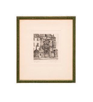 QUATTRO ACQUEFORTI RAFFIGURANTI VEDUTE DI PRAGA DI MARTIN SLADKY - Martin Sladký