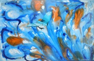 Artwork by Robert-Emile Fortin, Survol Des Temps Futur, Made of Mixed Media on Canvas