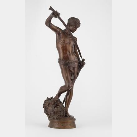 Marius-Jean-Antonin Mercié | David vainqueur de Goliath | MutualArt