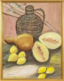 Stilleben mit Weinkanne u. Früchten - Alexandre Rochat