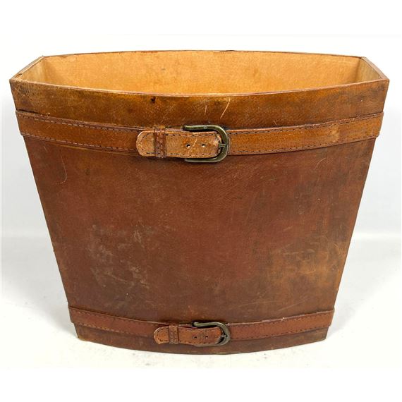 Curated visual reference: Gallery Detail: Ralph Lauren Vintage Leather Waste Basket