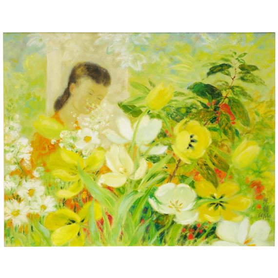 La robe orange by Lê Phổ, Executed in 1980