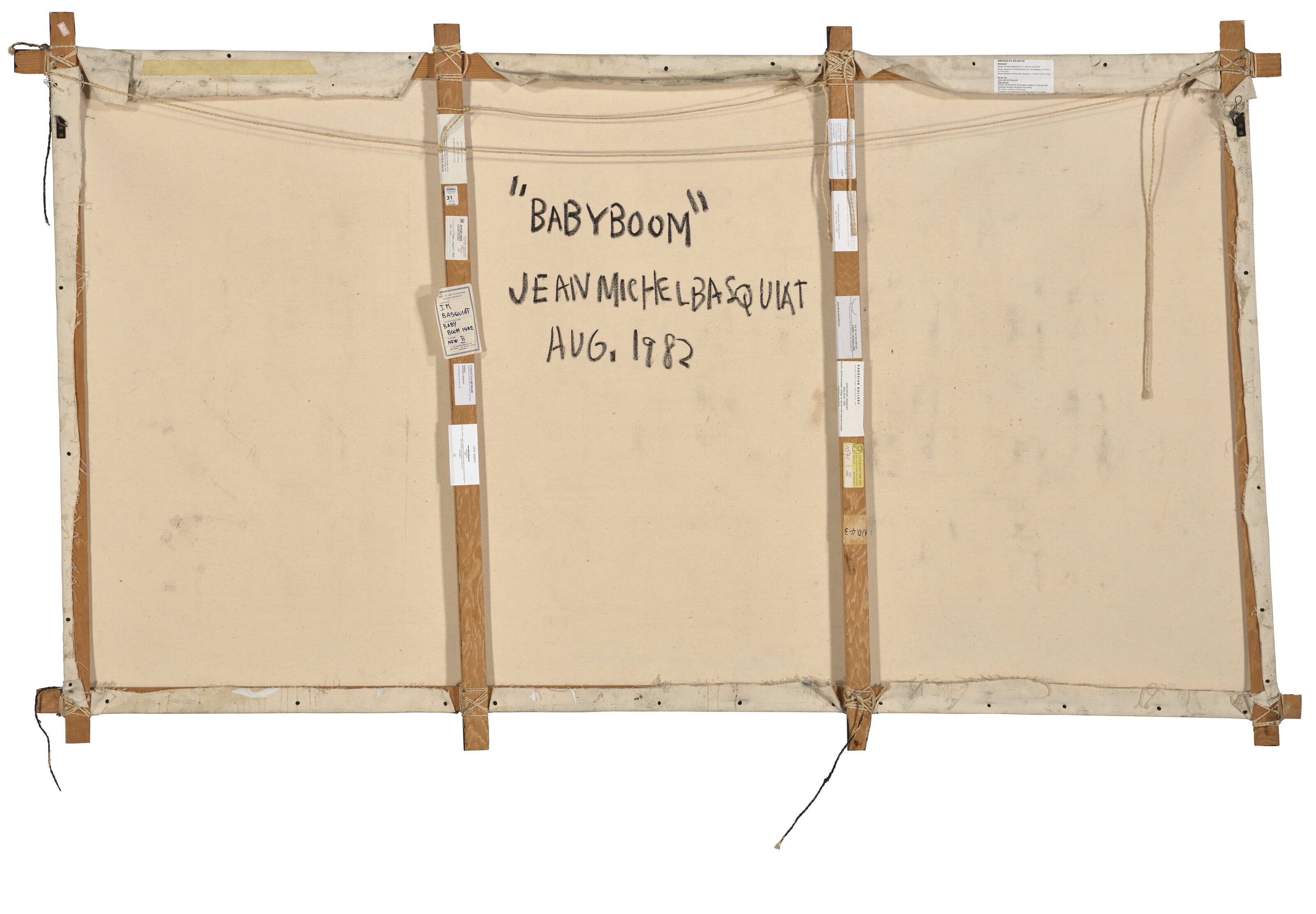 Artwork by Jean-Michel Basquiat, Baby Boom, Made of acrylic, oilstick and paper collage on canvas