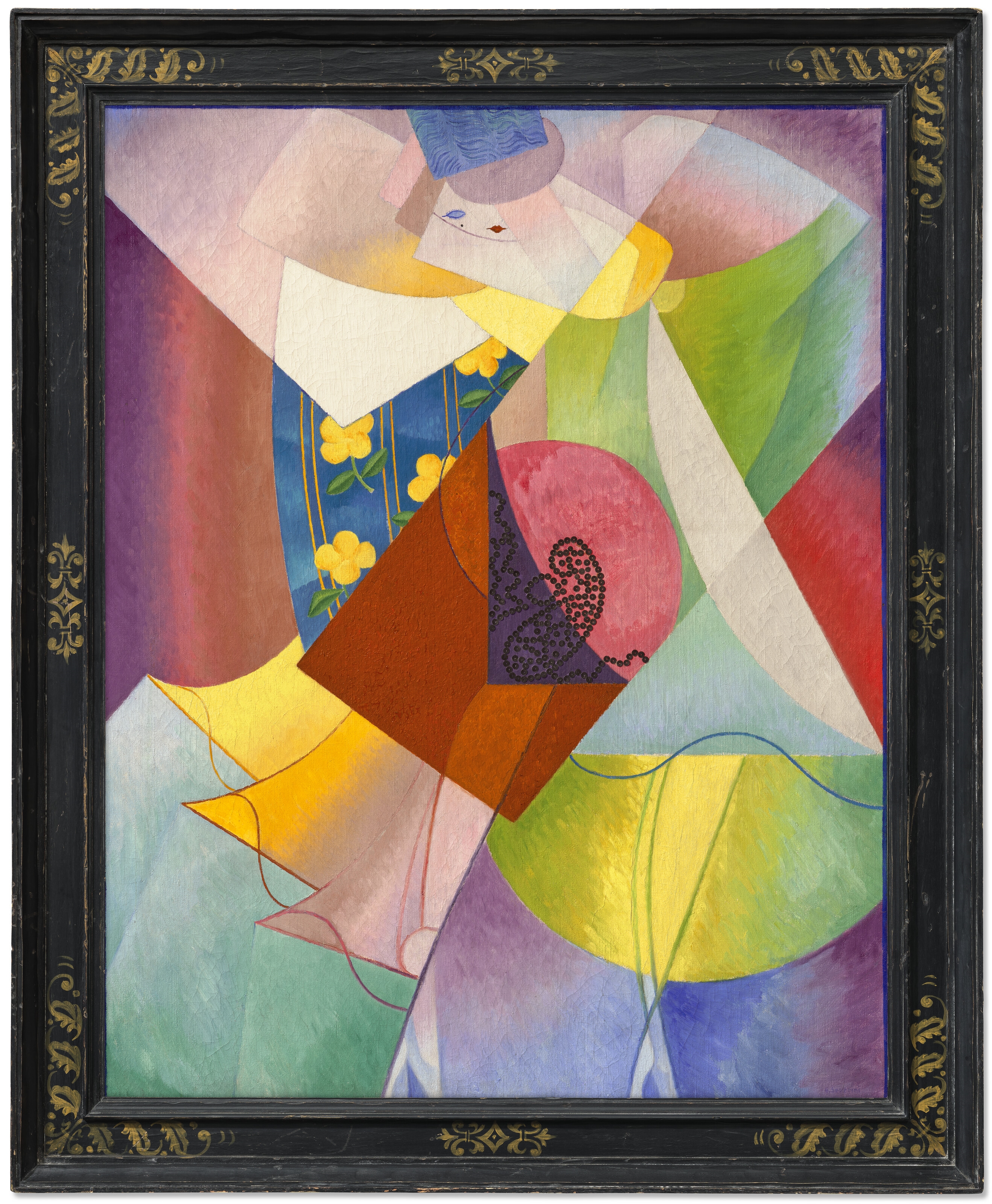 Artwork by Gino Severini, Danseuse, Made of oil and sequins on canvas
