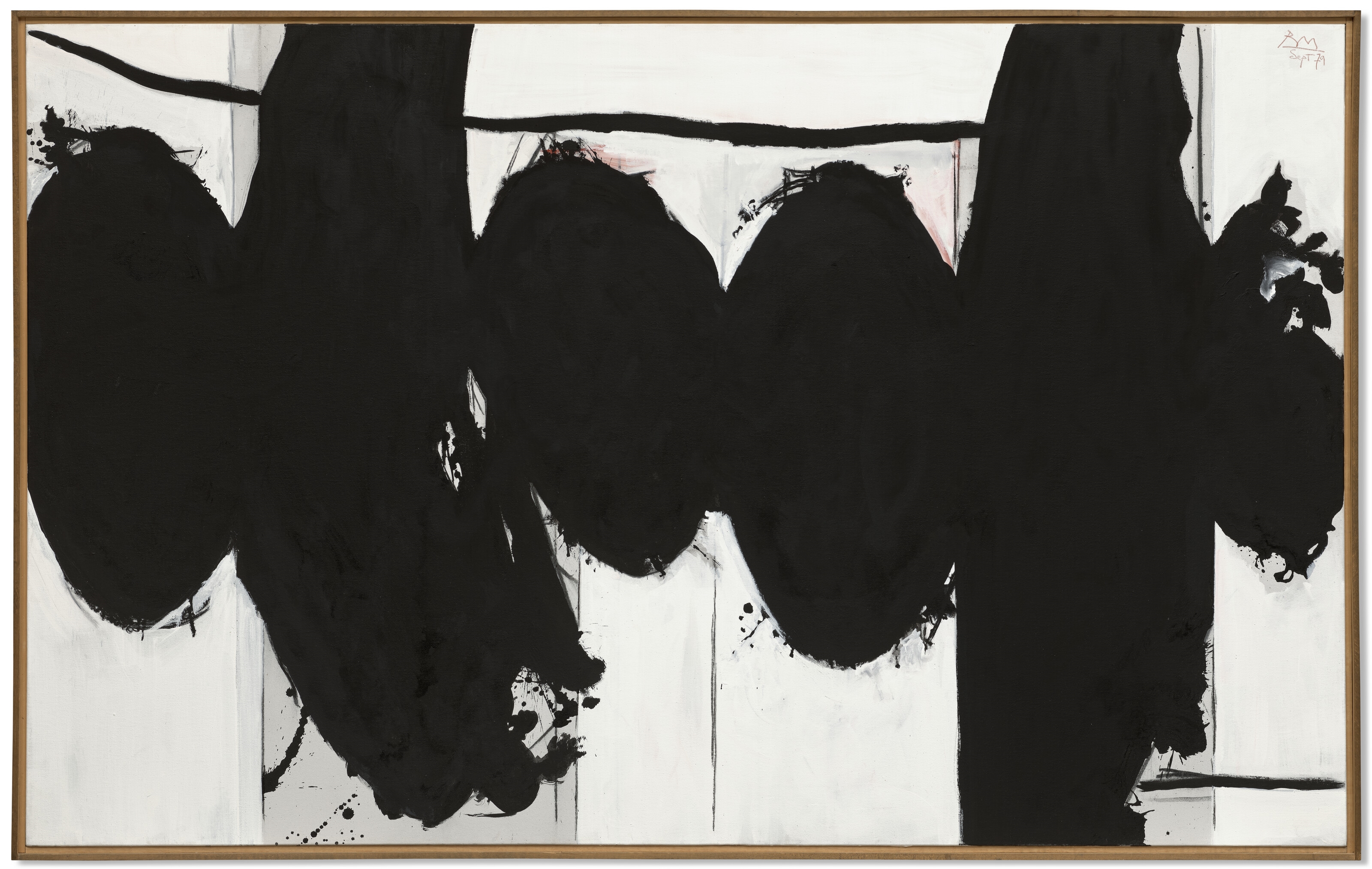 Artwork by Robert Motherwell, Elegy to the Spanish Republic No. 160, Made of acrylic and charcoal on canvas