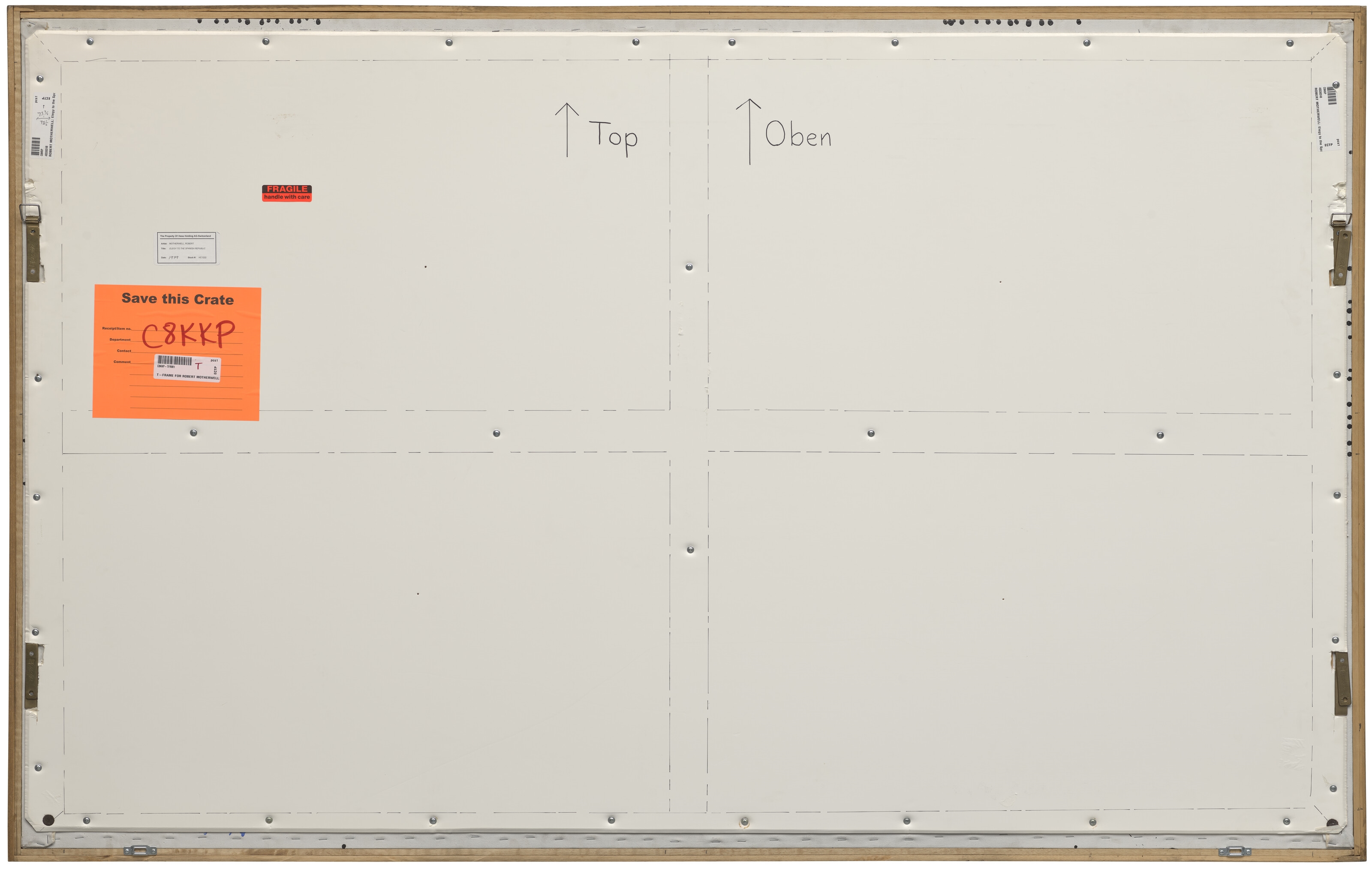 Artwork by Robert Motherwell, Elegy to the Spanish Republic No. 160, Made of acrylic and charcoal on canvas