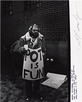 Allen Ginsberg in front of the Women's House of Detention, N.Y. 1963; - Benedict J. Fernandez