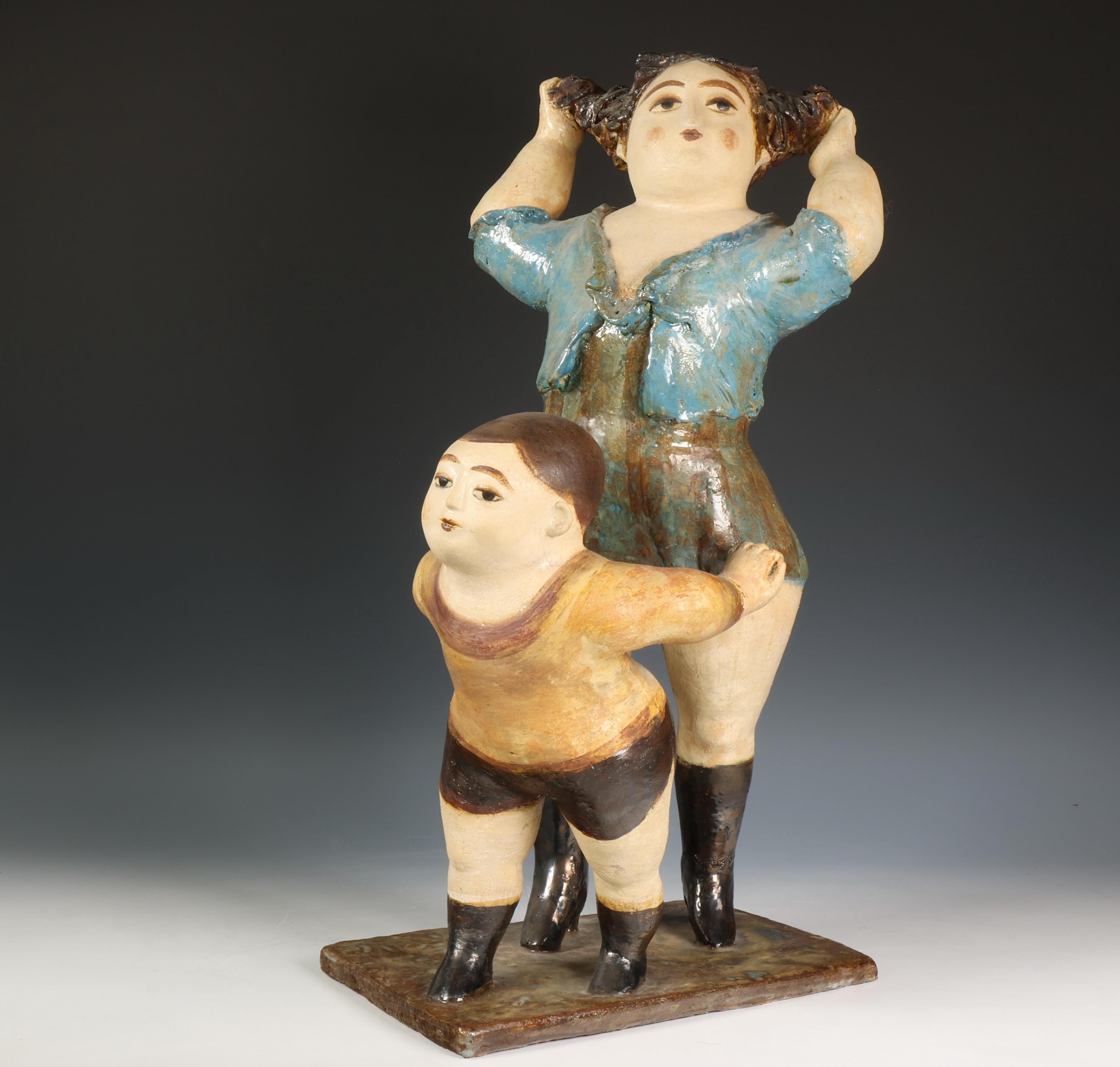 Artwork by Heidi Daamen, 'moeder en zoon', Made of ceramic
