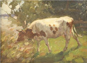 Koe aan de waterkant - Hermanus Gerhardus Wolbers