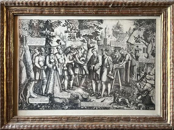 The village wedding of Gombault and Macée, procession in the village street - Francois Bignon