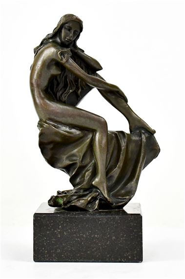 MILO; a bronze figure of a seated nude by Miguel Fernando López (Milo)