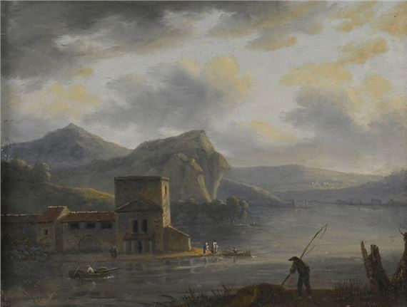 Landscape with fisherman - Michel Duplessis