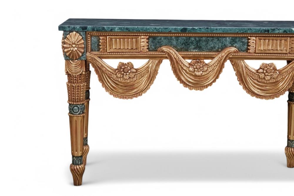 Rubbing | A Neoclassical style parcel gilt wood | MutualArt