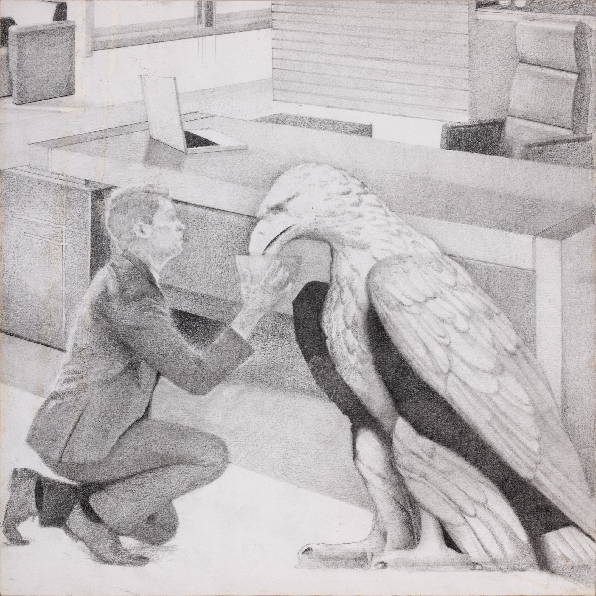 Artwork by Dan Beudean, Untitled, Made of creion pe hârtie