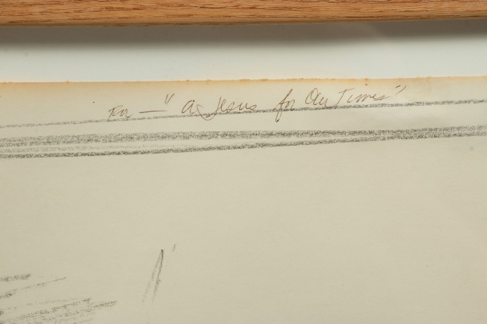 Artwork by Jerome Witkin, First Posed Study for Janet C.: Panel #1, the Dreamt Prophecy, Made of Pencil on Paper