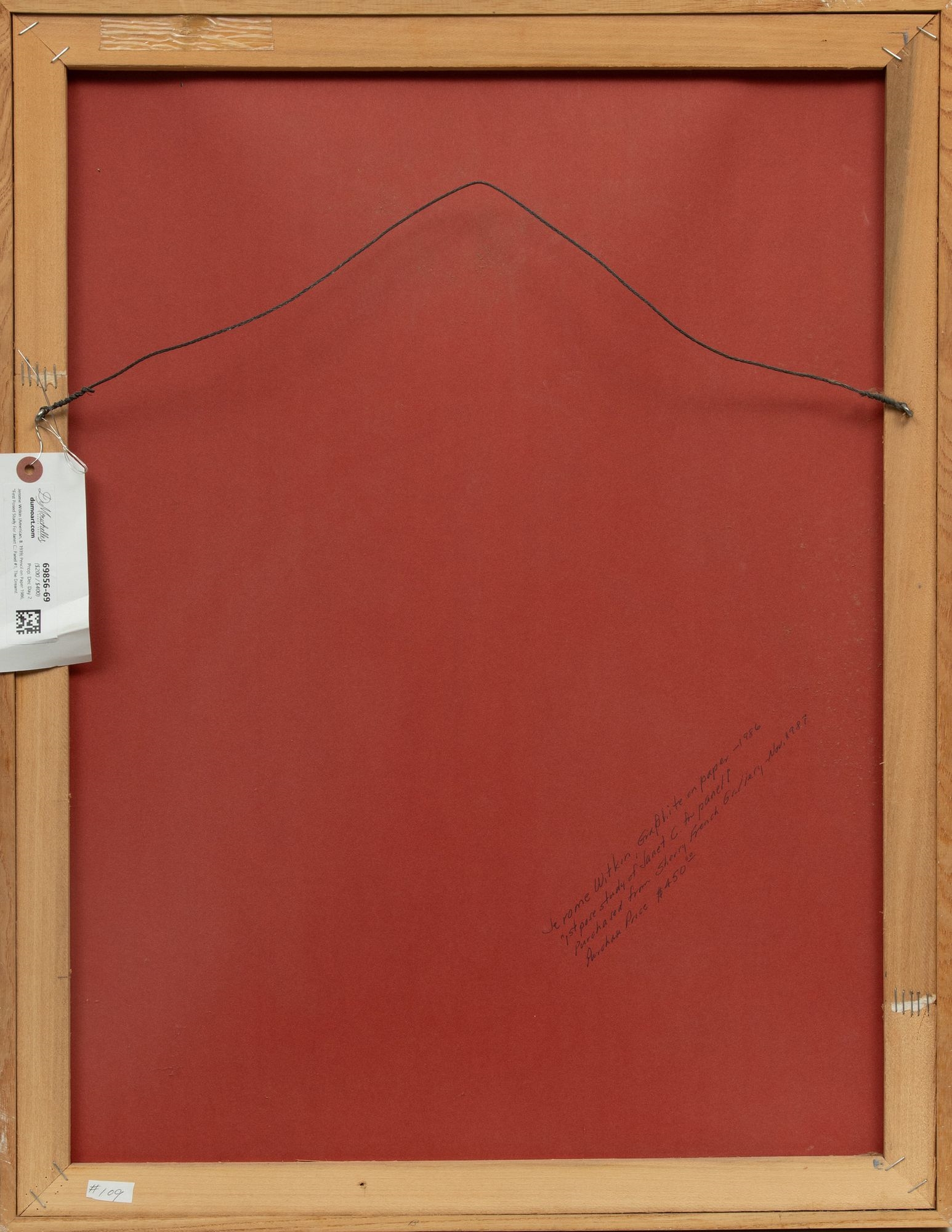 Artwork by Jerome Witkin, First Posed Study for Janet C.: Panel #1, the Dreamt Prophecy, Made of Pencil on Paper