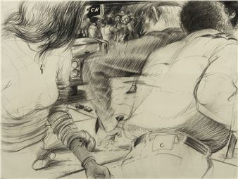 Street Crime: Study for Event with Two Cops - Robert Birmelin
