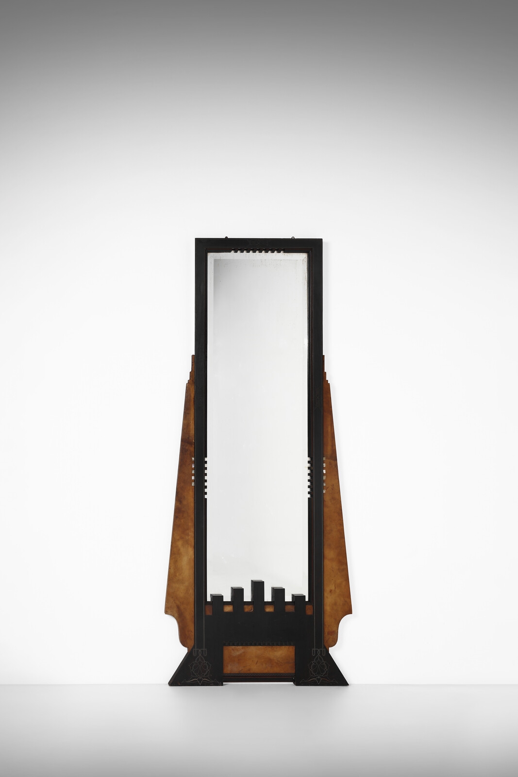 Artwork by Eugenio Quarti, Neo-Orientalist mirror, Made of Wood, ebonized wood, mother of pearl, metal and mirror