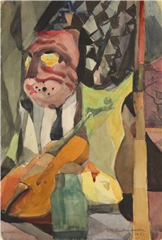 Kompozycja ze skrzypcami i maską - Hanna Pachniewska-Betley