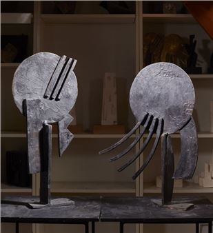 Gilbert WEIL Monsieur and Madame Pair of sculptures in black patina bronze - Gilbert Weil