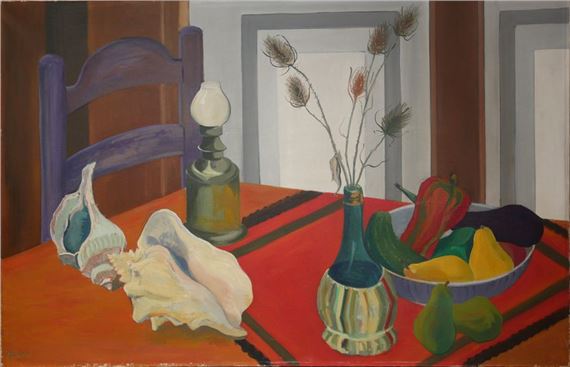 G. LECLERCQ Still life with shells by Guy Leclercq