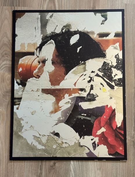 Artwork by Henri Kaufman, Torn photos, Made of mixed media on PVC mirror