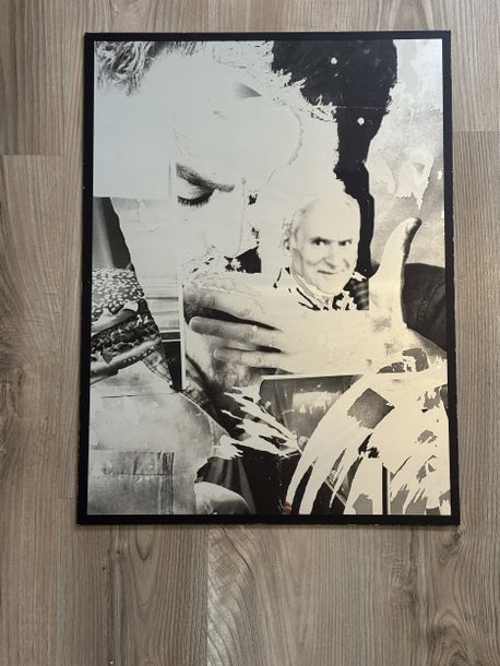 Artwork by Henri Kaufman, Torn photos, Made of mixed media on PVC mirror