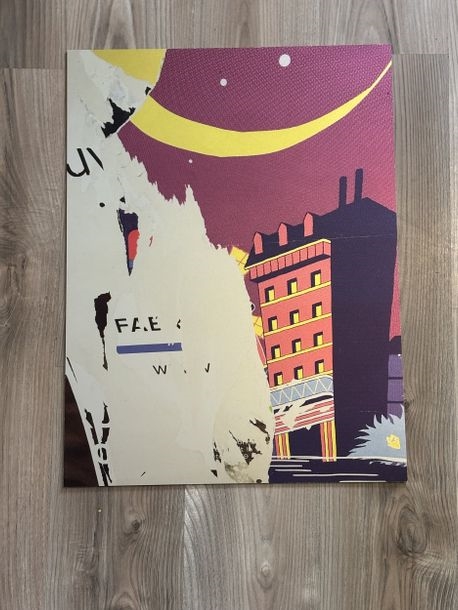 Artwork by Henri Kaufman, Torn photos, Made of mixed media on PVC mirror