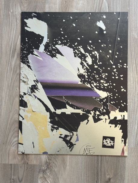 Artwork by Henri Kaufman, Torn photos, Made of mixed media on PVC mirror