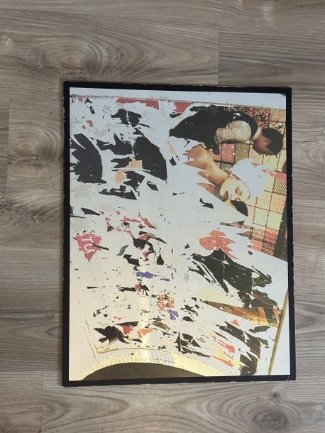 Artwork by Henri Kaufman, Torn photos, Made of mixed media on PVC mirror