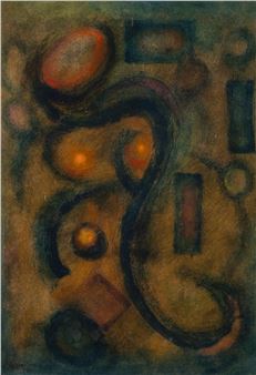 Jean Émile OOSTERLYNCK (1915-1995), olie op board Compositie, getekend en gedateerd '70 - Jean Oosterlynck